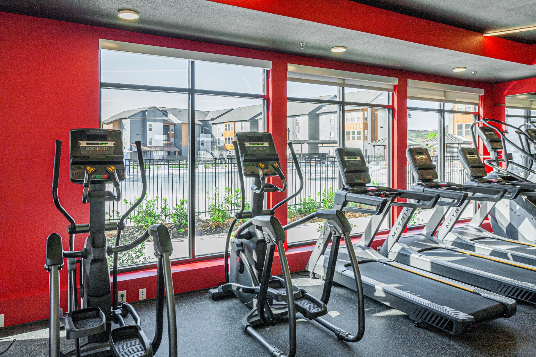Cardio equipment in the fitness center at The Tusk