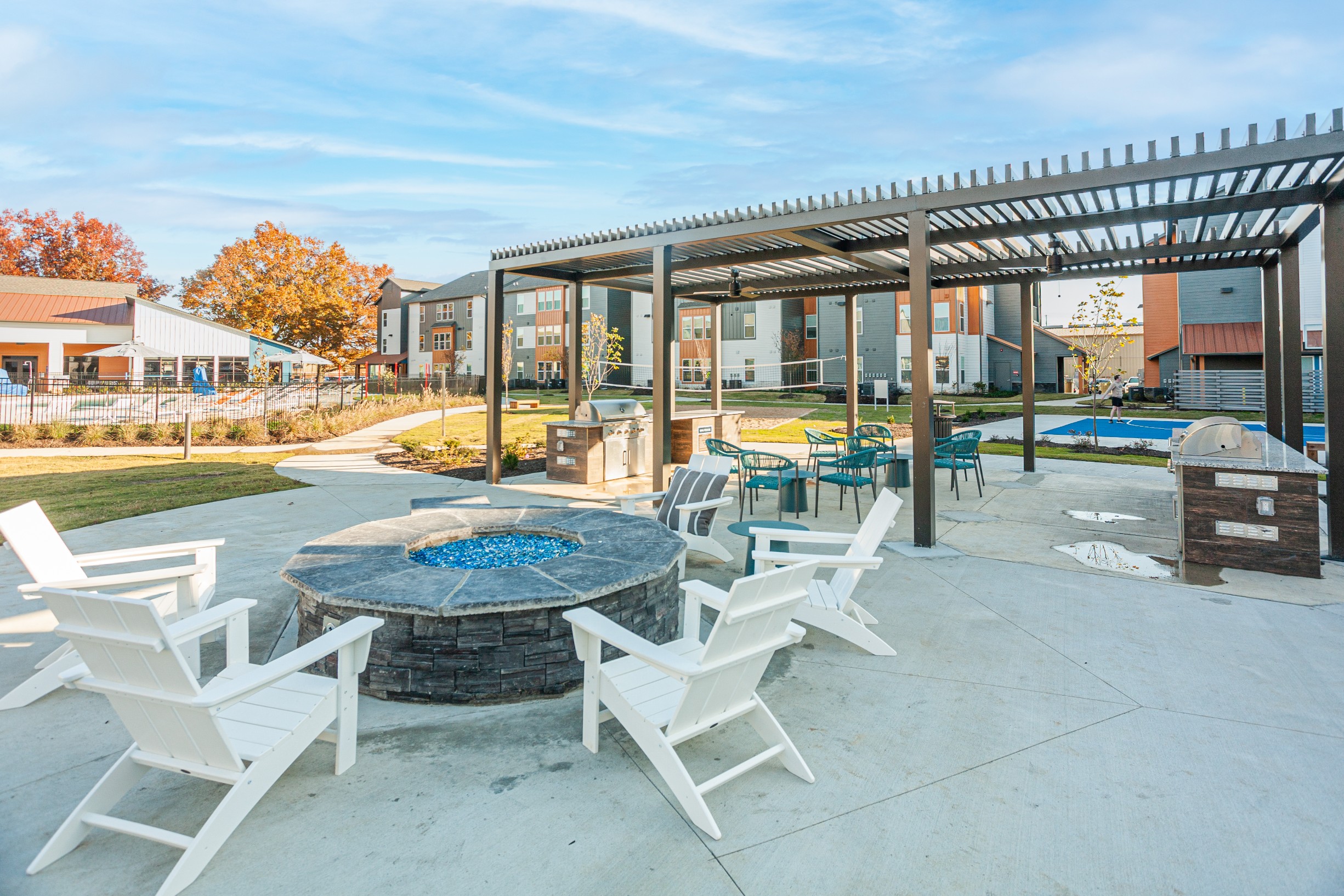 Fire pit and grilling stations at The Tusk