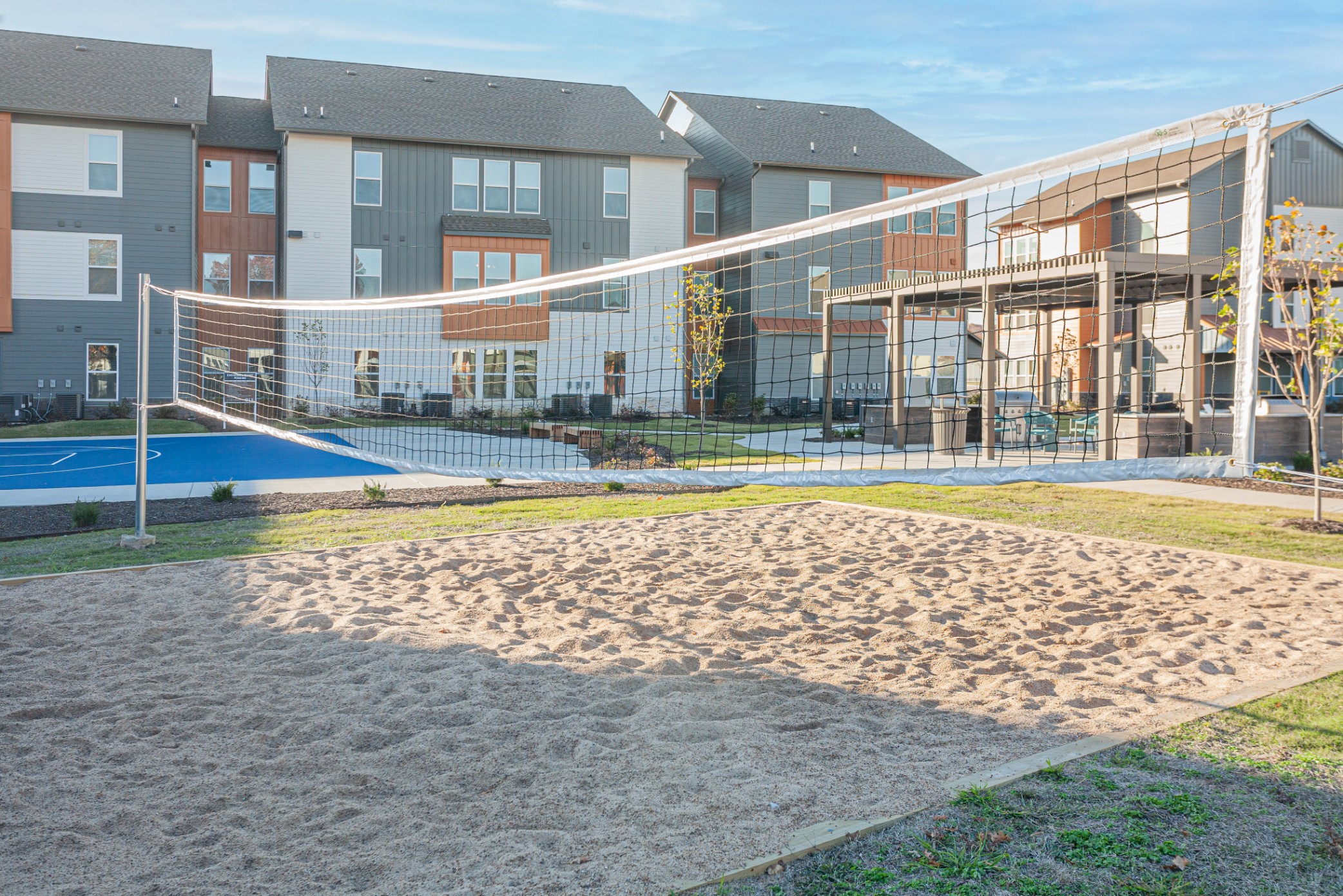 Sand volleyball court at The Tusk