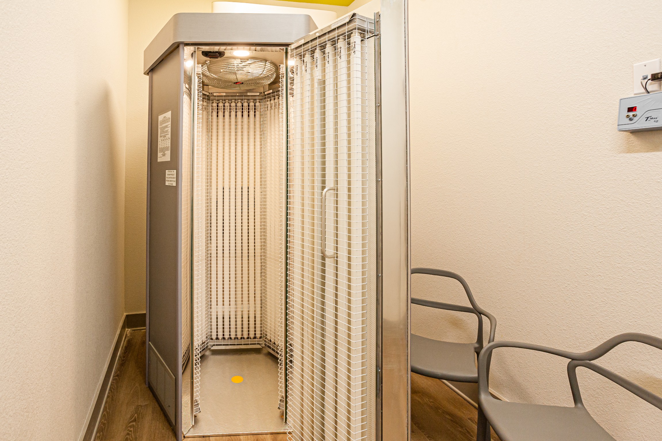 Standing tanning bed at The Tusk