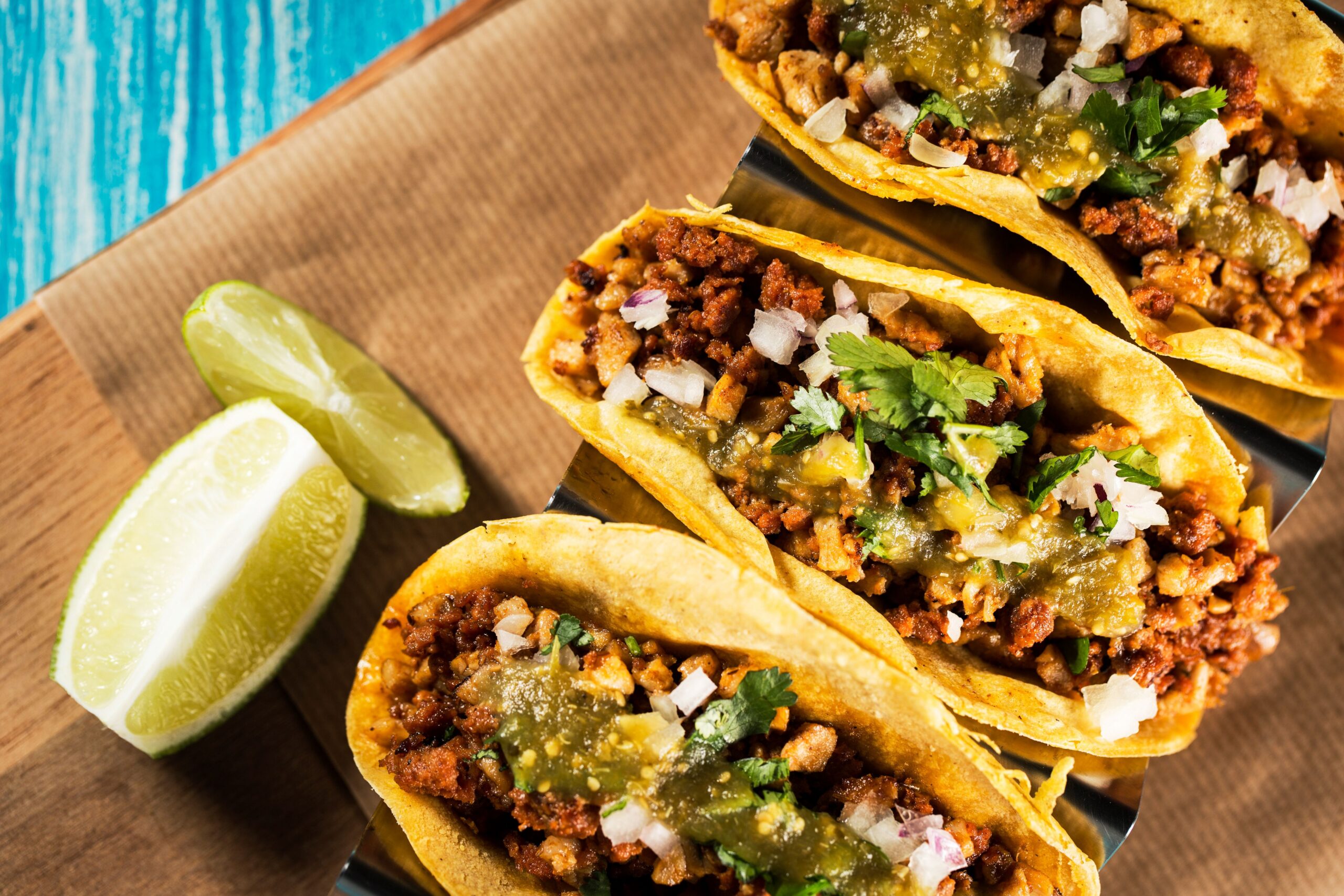 mexican street tacos with lime scaled